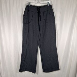 Lululemon Pants Women's 10 Grey Pull On Drawstring Pockets Wide Leg